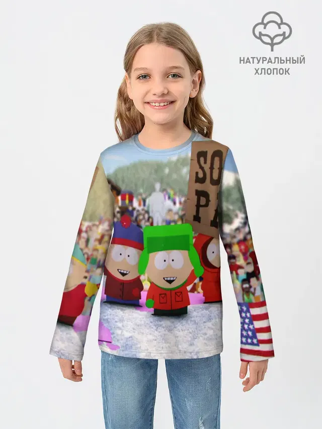 Детский лонгслив с принтом «Мультфильмы — Южный Парк / South Park .»