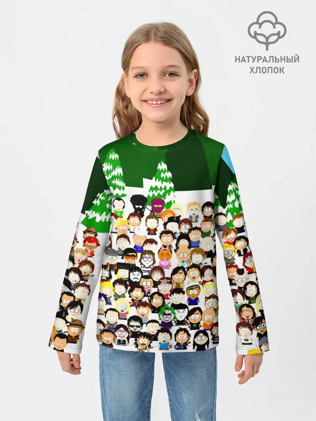 Детский лонгслив с принтом «Мультфильмы — Южный Парк / South Park .»