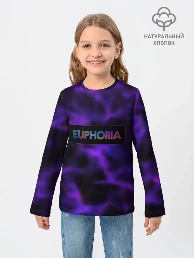 Детский лонгслив с принтом «Euphoria — сериал Euphoria»