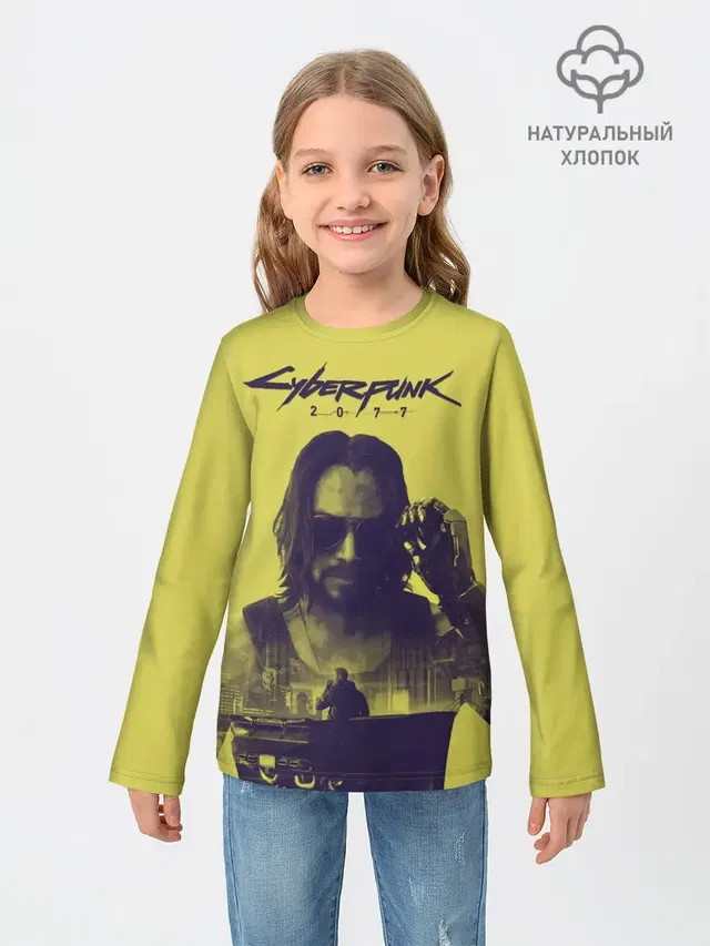 Детский лонгслив с принтом «Cyberpunk 2077»