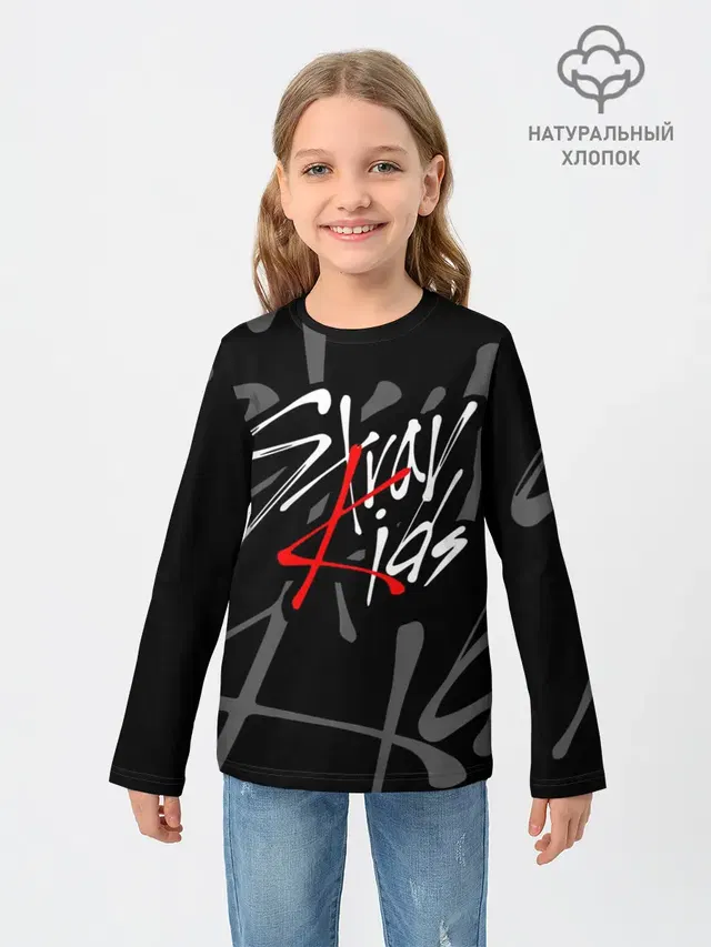 Детский лонгслив с принтом «Stray Kids»