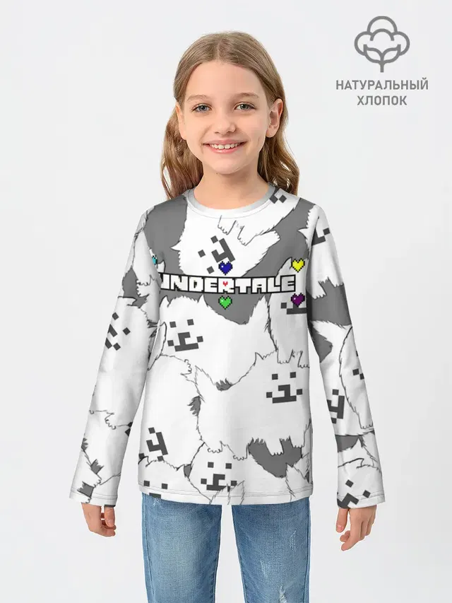 Детский лонгслив с принтом «Undertale video game»