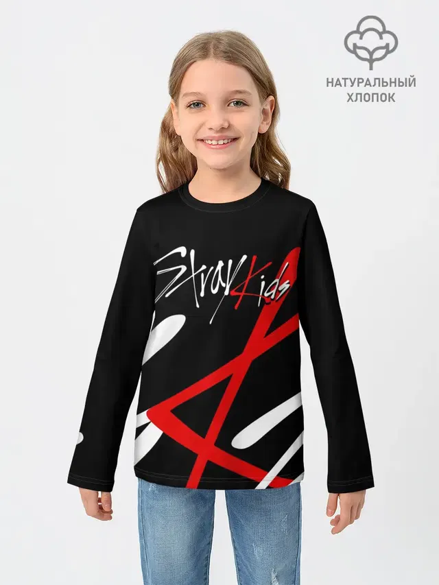 Детский лонгслив с принтом «Stray Kids»
