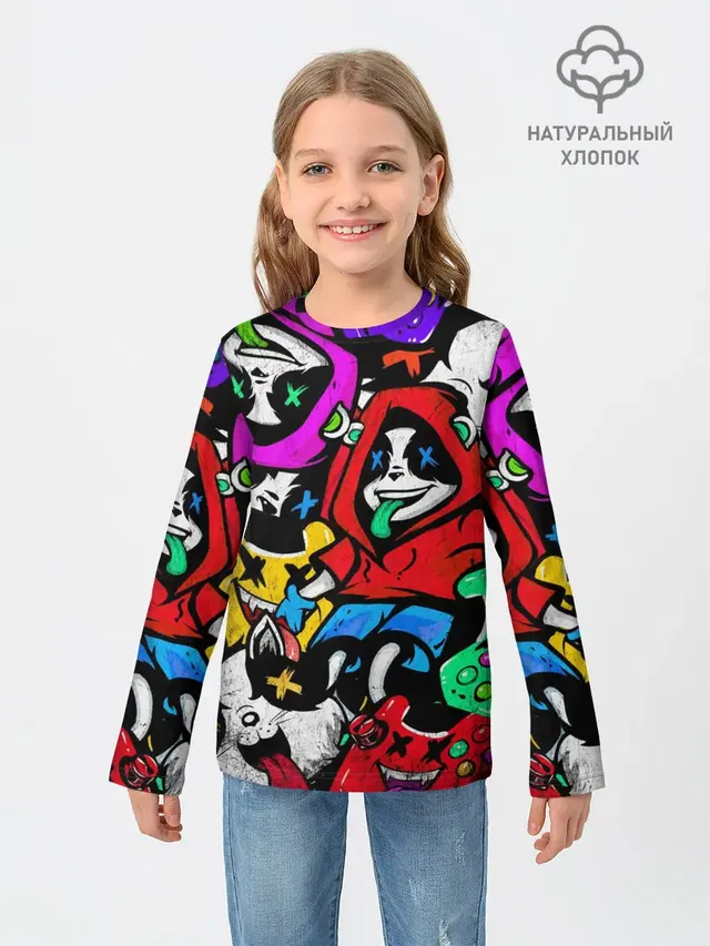 Детский лонгслив с принтом «Pop Art — Play»