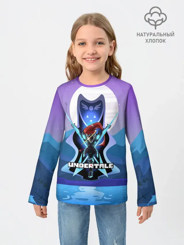 Детский лонгслив с принтом «Undyne the Undying»