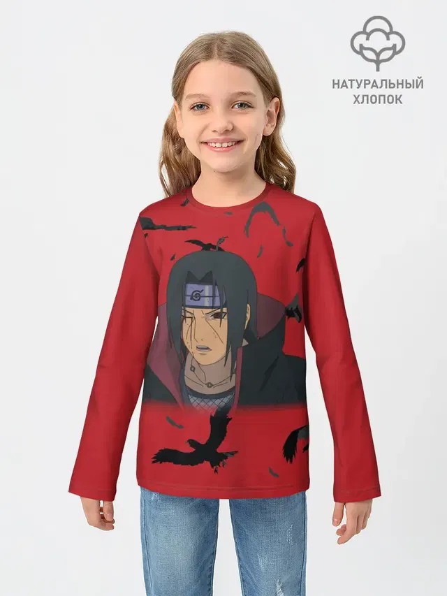 Детский лонгслив с принтом «Uchiha Hitachi»