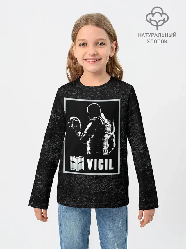 Детский лонгслив с принтом «Vigil»
