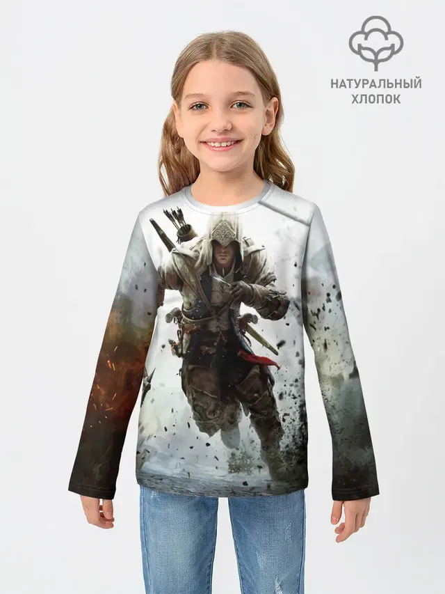 Детский лонгслив с принтом «ASSASSINS CREED — Assassin’s Creed 3»