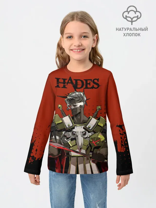 Детский лонгслив с принтом «Hades - Арес»