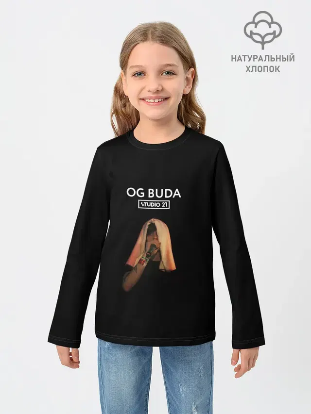 Детский лонгслив с принтом «OG Buda»