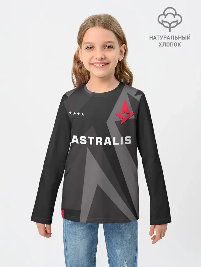 Детский лонгслив с принтом «Counter-Strike — Astralis - Jersey Pro»
