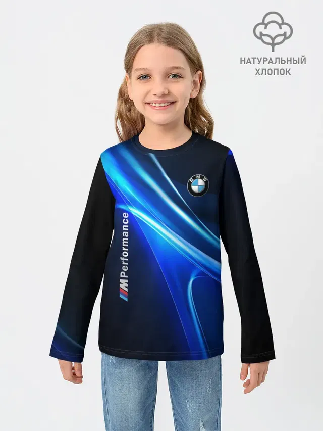 Детский лонгслив с принтом «BMW»