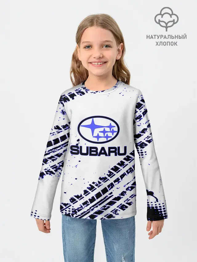 Детский лонгслив с принтом «Subaru»