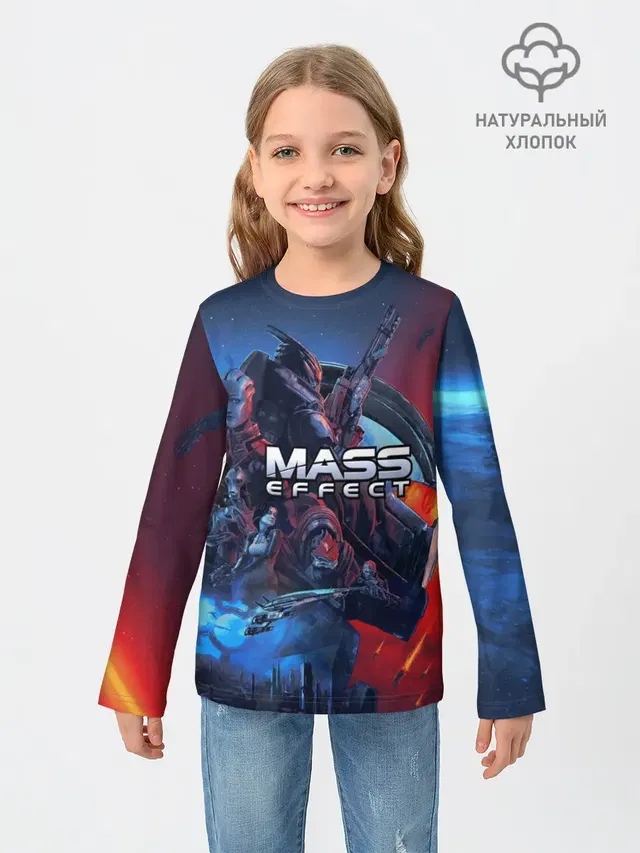 Детский лонгслив с принтом «Mass Effect — Mass EFFECT Legendary ed»