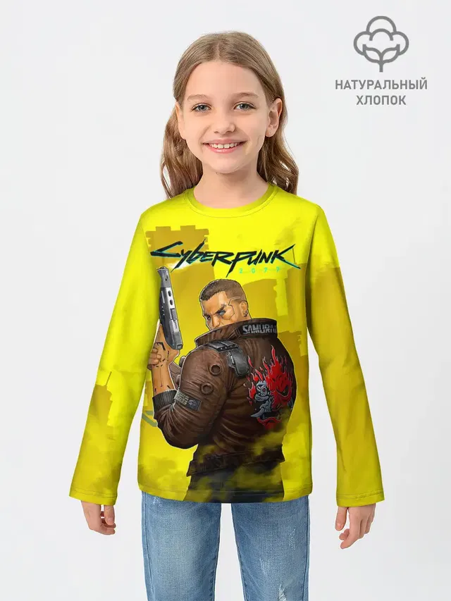 Детский лонгслив с принтом «Cyberpunk 2077»