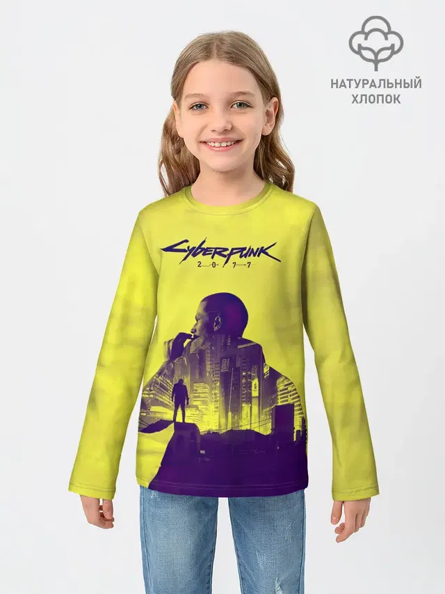Детский лонгслив с принтом «Cyberpunk 2077»