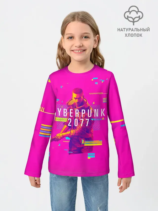 Детский лонгслив с принтом «Cyberpunk 2077»