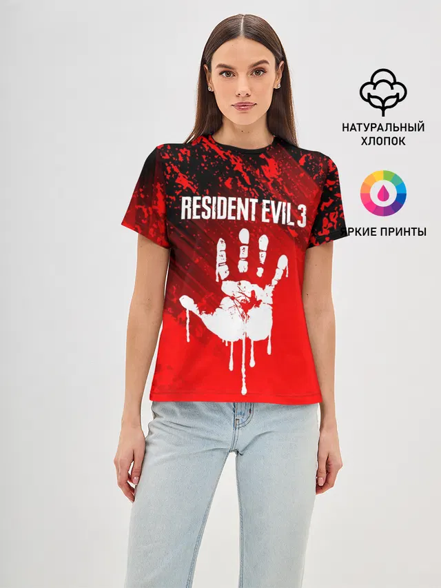 Женская базовая футболка с принтом «Resident Evil 3»