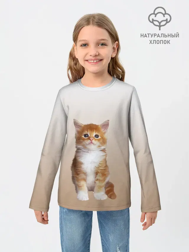 бело-рыжий котенок реализм
