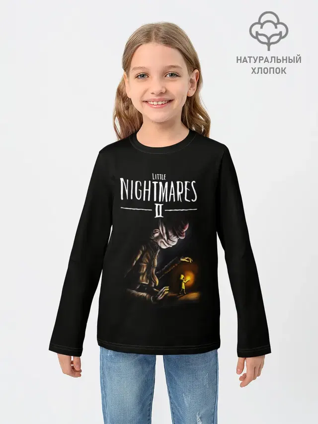 Детский лонгслив с принтом «Six — Little Nightmares 2 СТОРОЖ»