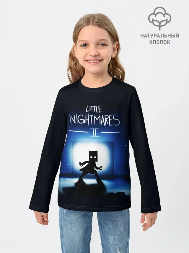 Детский лонгслив с принтом «Little Nightmares 2 МОНО»
