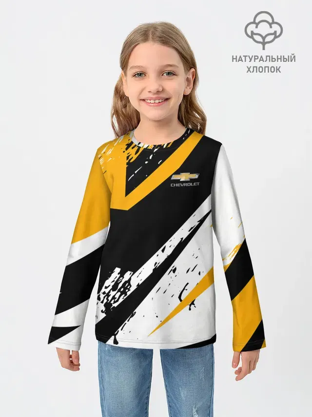 Детский лонгслив с принтом «Chevrolet»