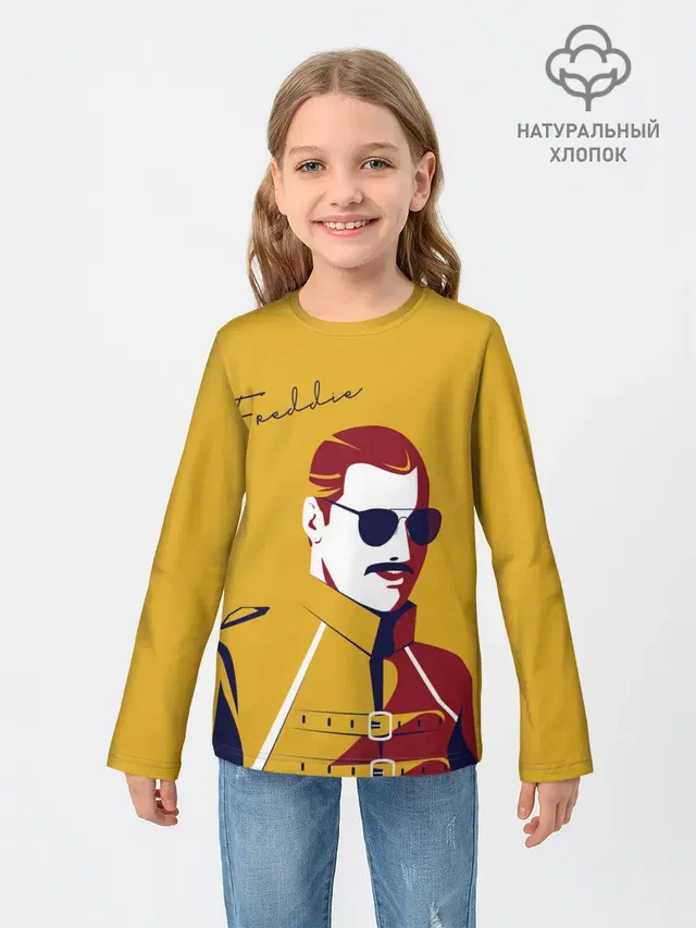 Детский лонгслив с принтом «Queen Freddy»