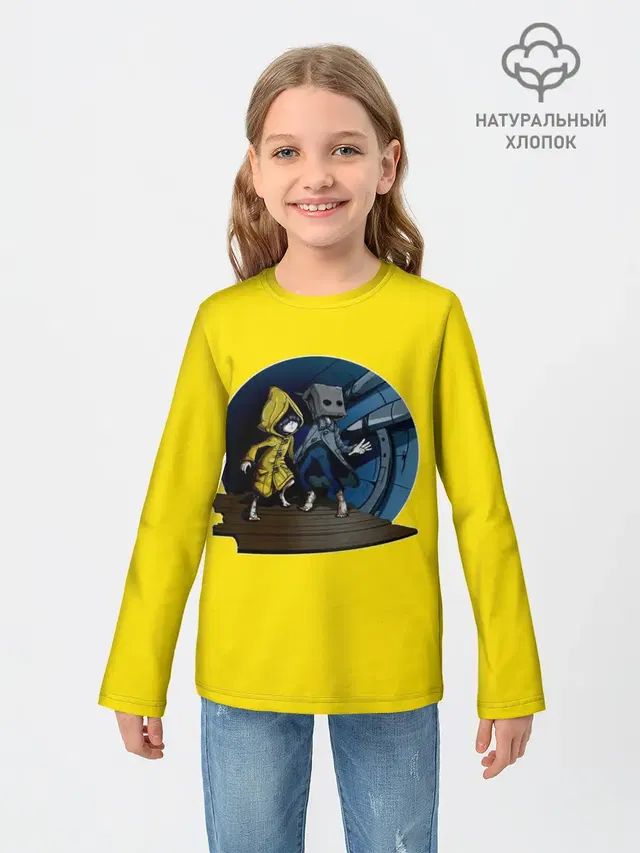 Детский лонгслив с принтом «Little nightmares 2 Yelow»