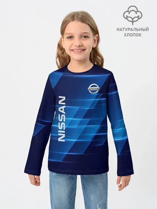 Детский лонгслив с принтом «Nissan»