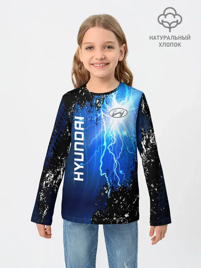 Детский лонгслив с принтом «Hyundai»