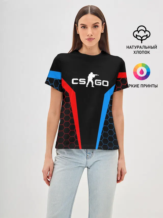 Женская базовая футболка с принтом «Counter-Strike — CS GO»