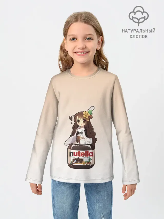 анимешная девочка с нутэллой