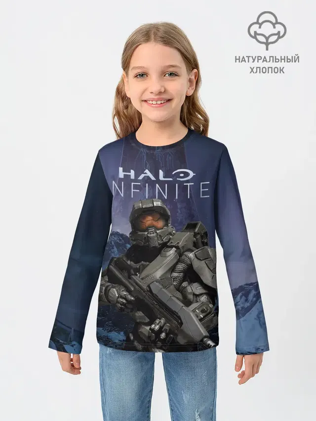 Детский лонгслив с принтом «Halo Infinite»