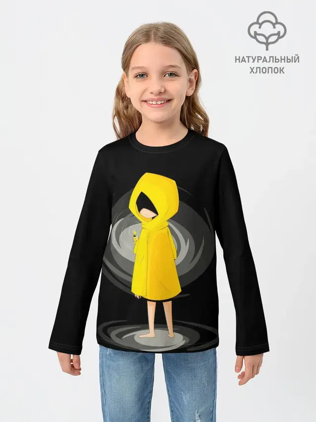 Детский лонгслив с принтом «Little Nightmares с Зажигалкой»
