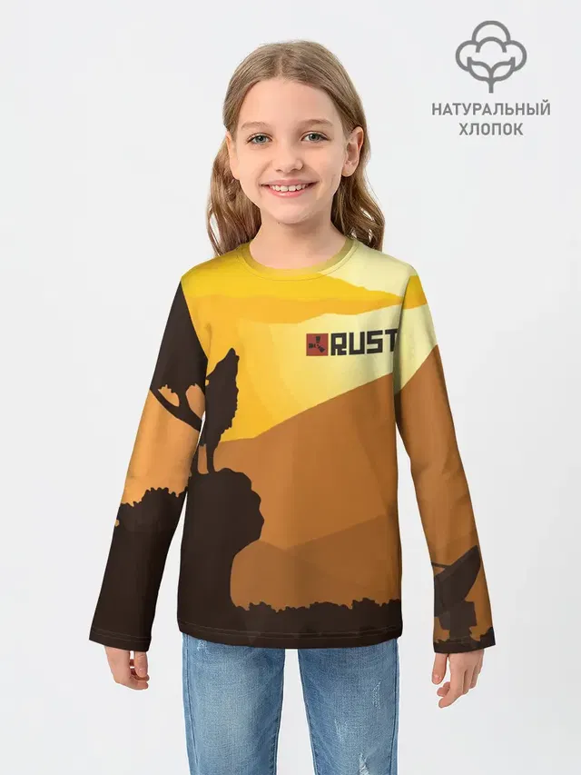 Детский лонгслив с принтом «Rust»