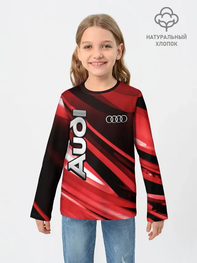 Детский лонгслив с принтом «Audi»