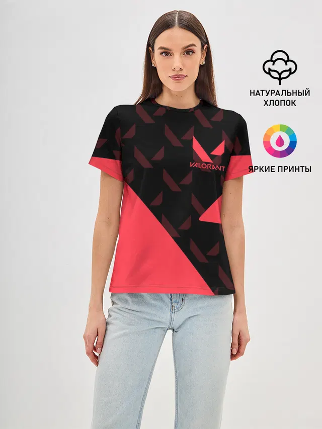 Женская базовая футболка с принтом «Geometric pattern»
