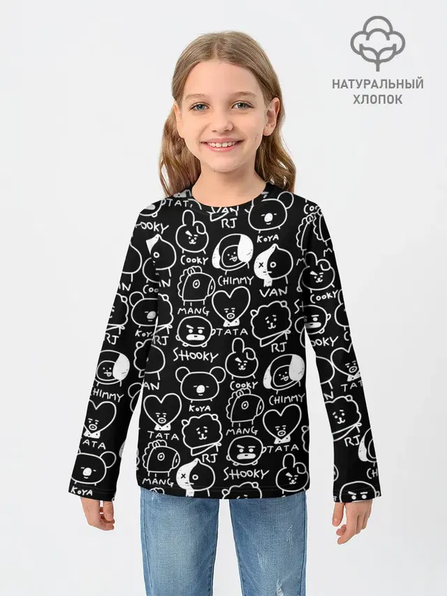 Детский лонгслив с принтом «BTS — BT21»