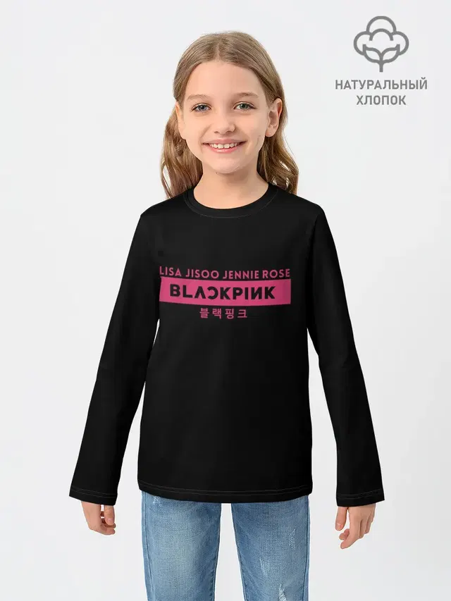 Детский лонгслив с принтом «BlackPink»
