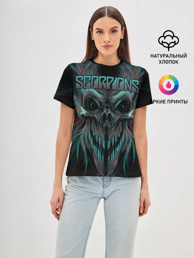 Женская базовая футболка с принтом «Scorpions»