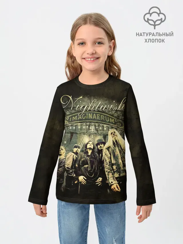 Детский лонгслив с принтом «Разный рок — NIGHTWISH»