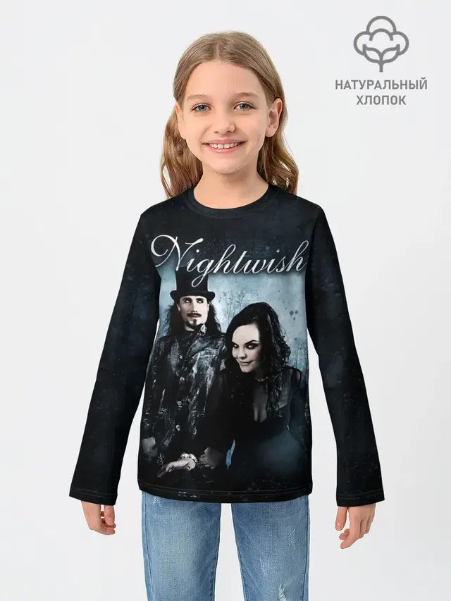 Детский лонгслив с принтом «Музыкальная группа — NIGHTWISH»