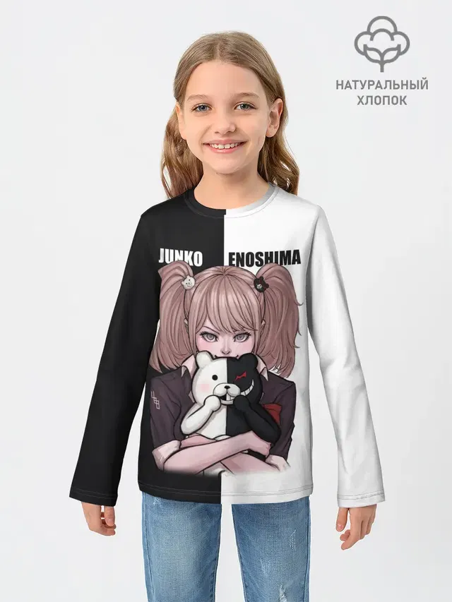 Детский лонгслив с принтом «Monokuma Junko»