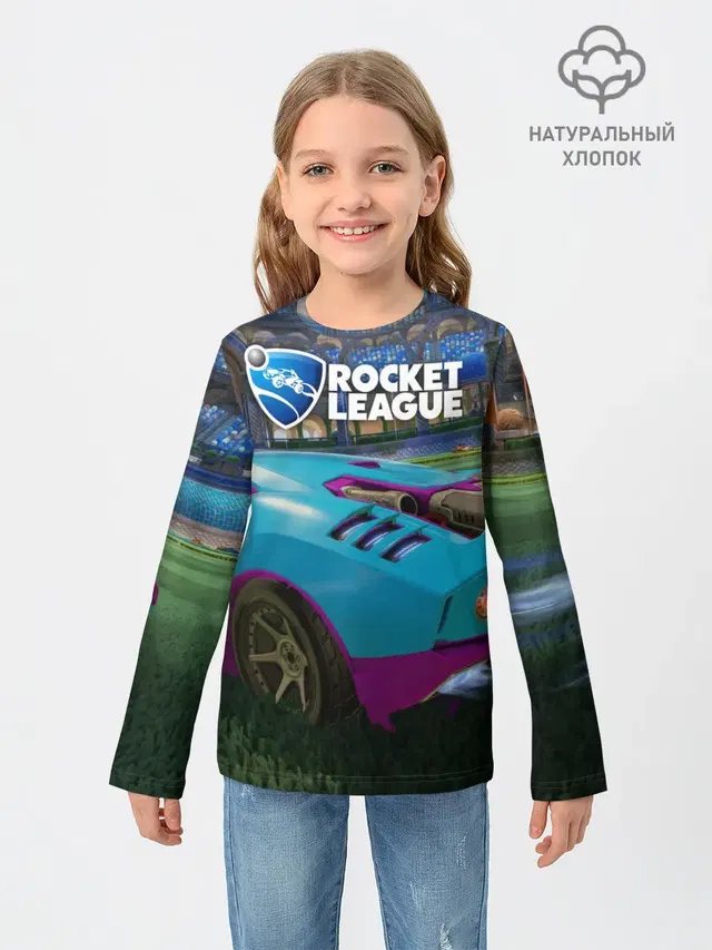 Детский лонгслив с принтом «Rocket League»