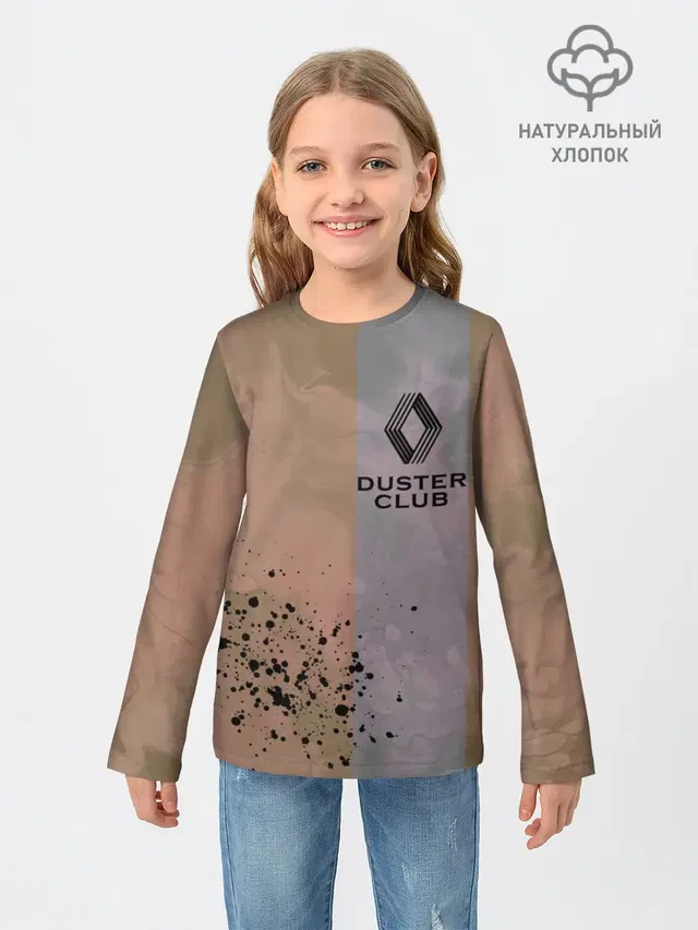 Детский лонгслив с принтом «Duster Club — Renault Duster Club — Рено Дастер Клуб»