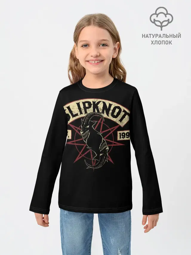 Детский лонгслив с принтом «Slipknot»