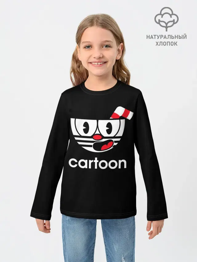 Детский лонгслив с принтом «cartoon — КАПХЕД»