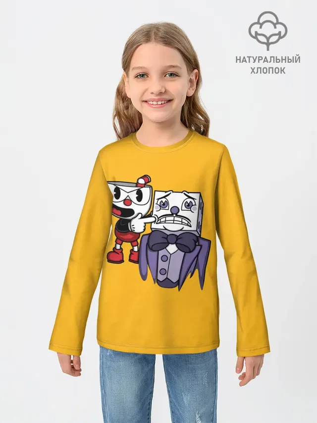 Детский лонгслив с принтом «Cuphead (game)»