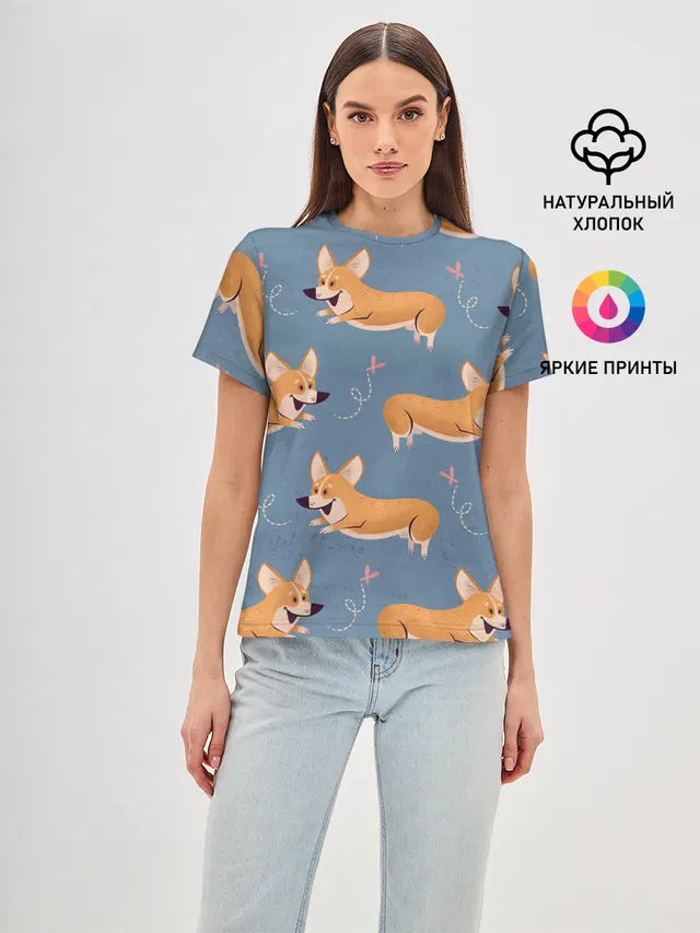 Корги с бабочкой