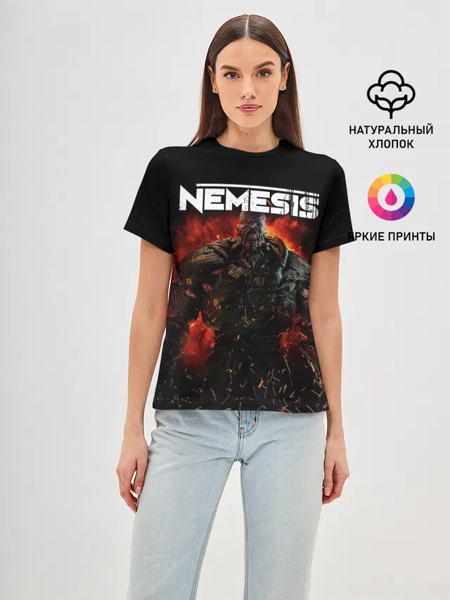 Женская базовая футболка с принтом «Nemesis»